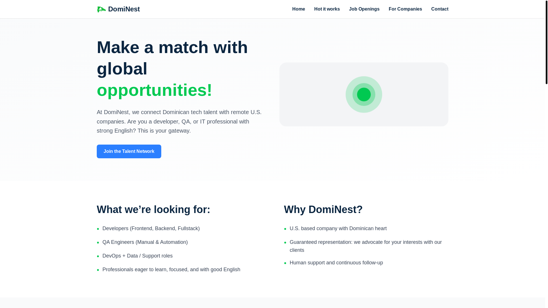 website screenshot of https://dominest-fe-landing.pages.dev/