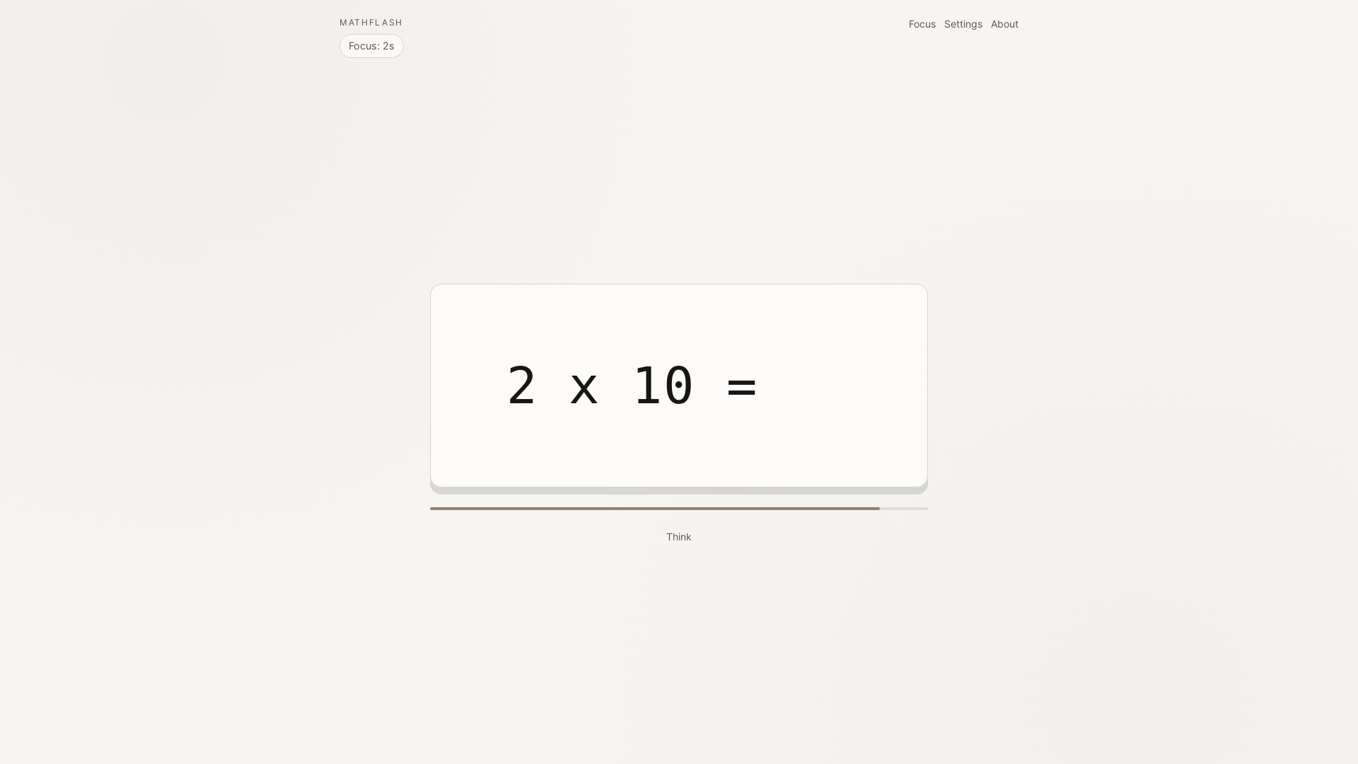 website screenshot of https://mathflash.pages.dev/