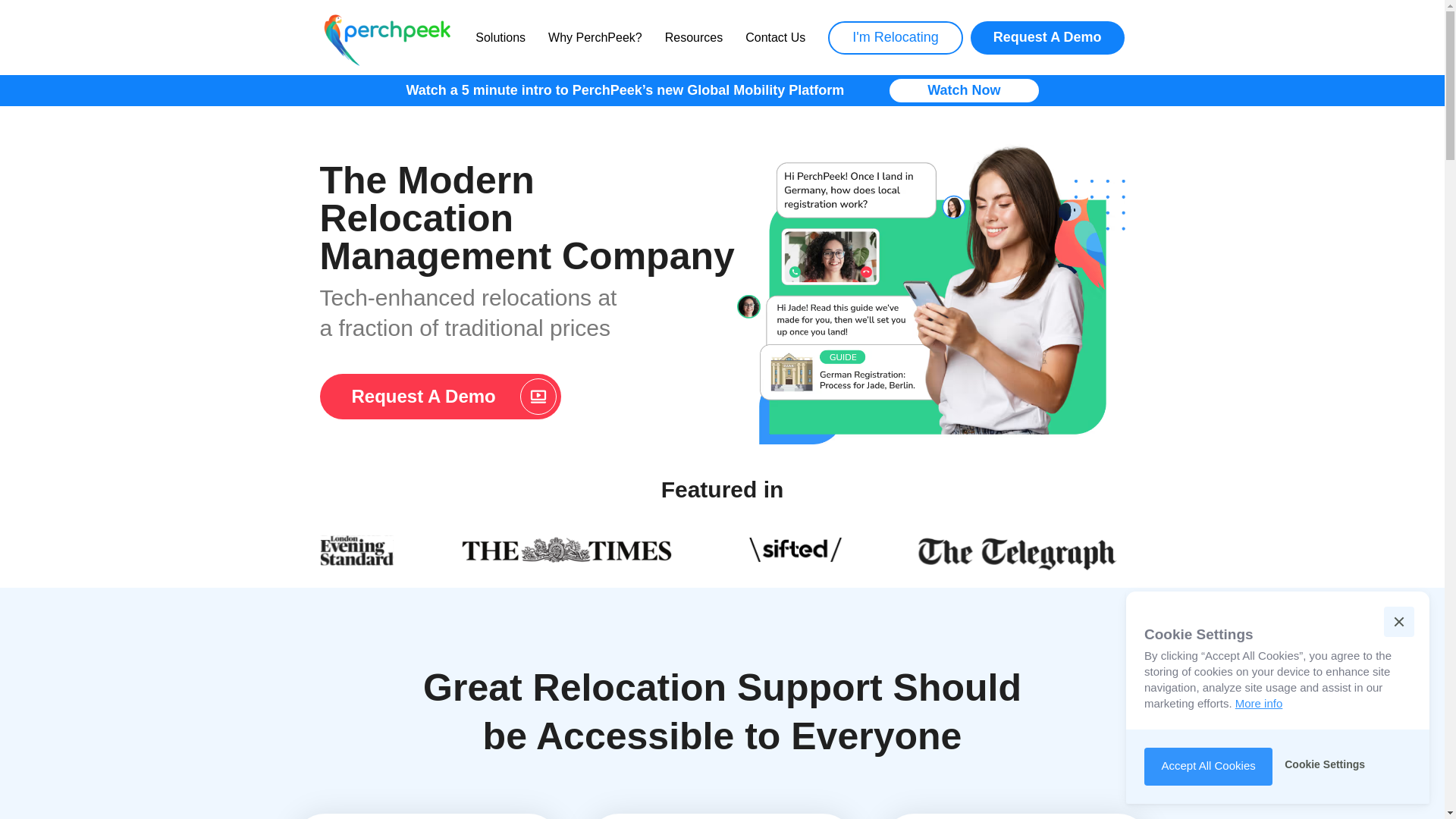 website screenshot of https://perchpeekrelocation.com/