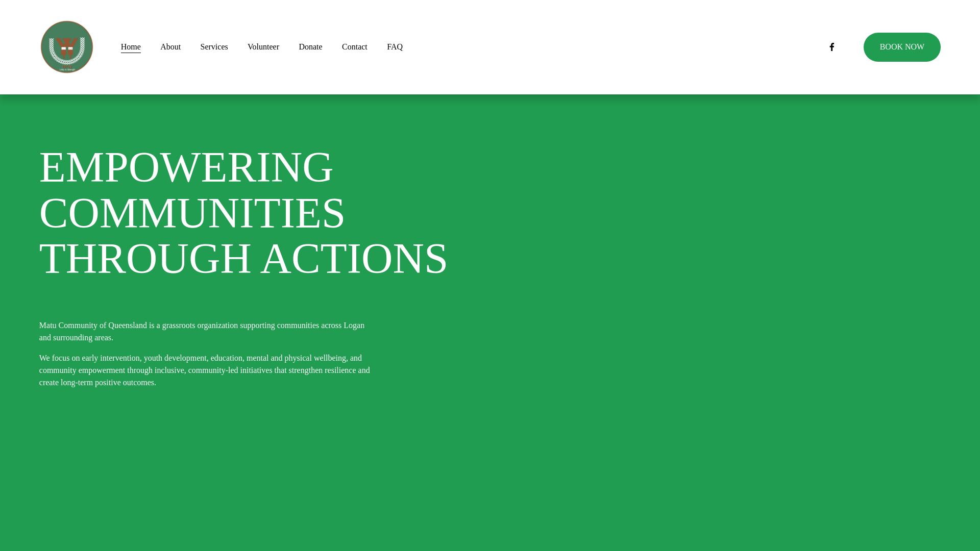 website screenshot of https://matucommunityqueensland.org.au/