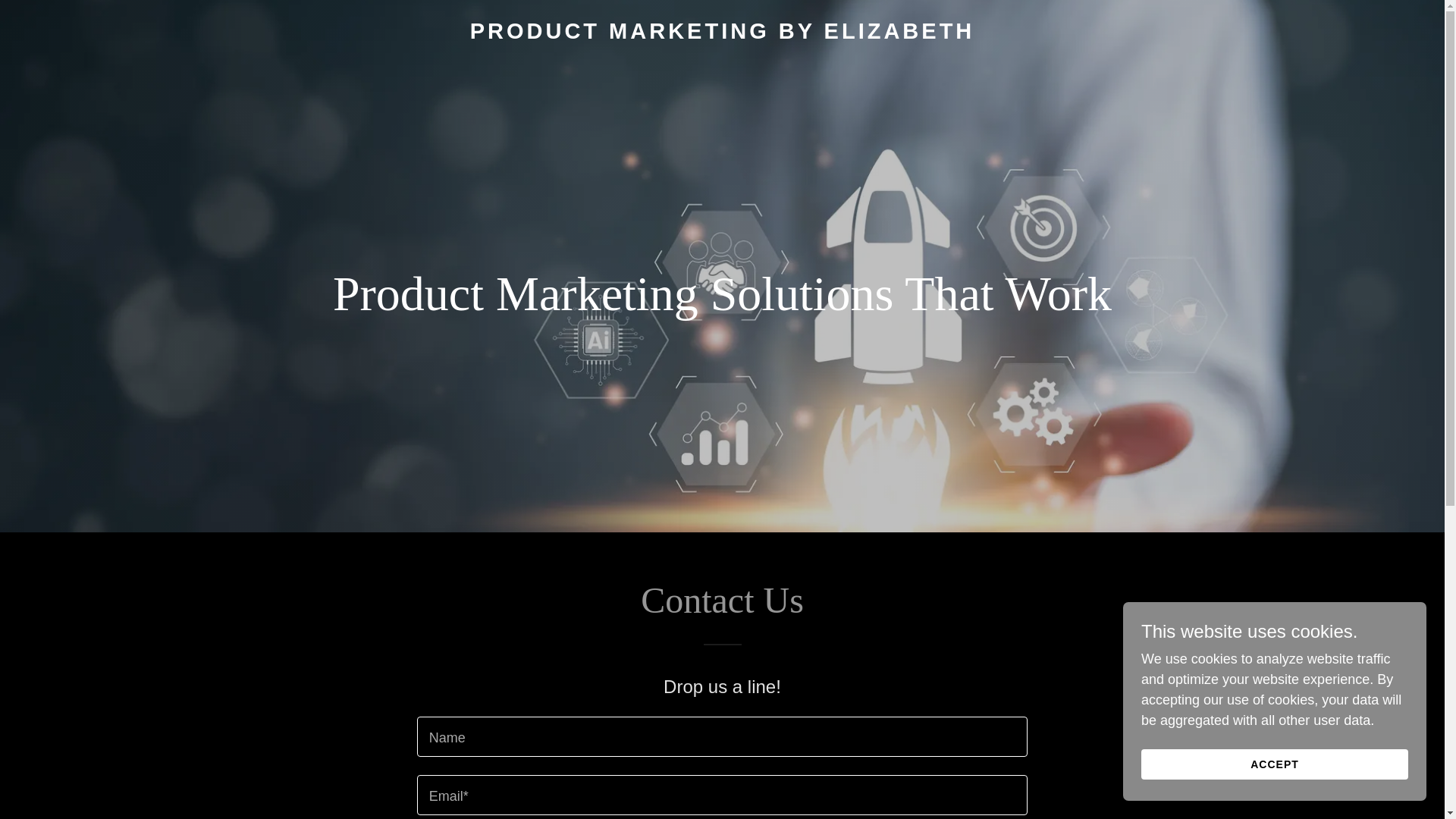 website screenshot of https://productmarketingbyelizabeth.com/