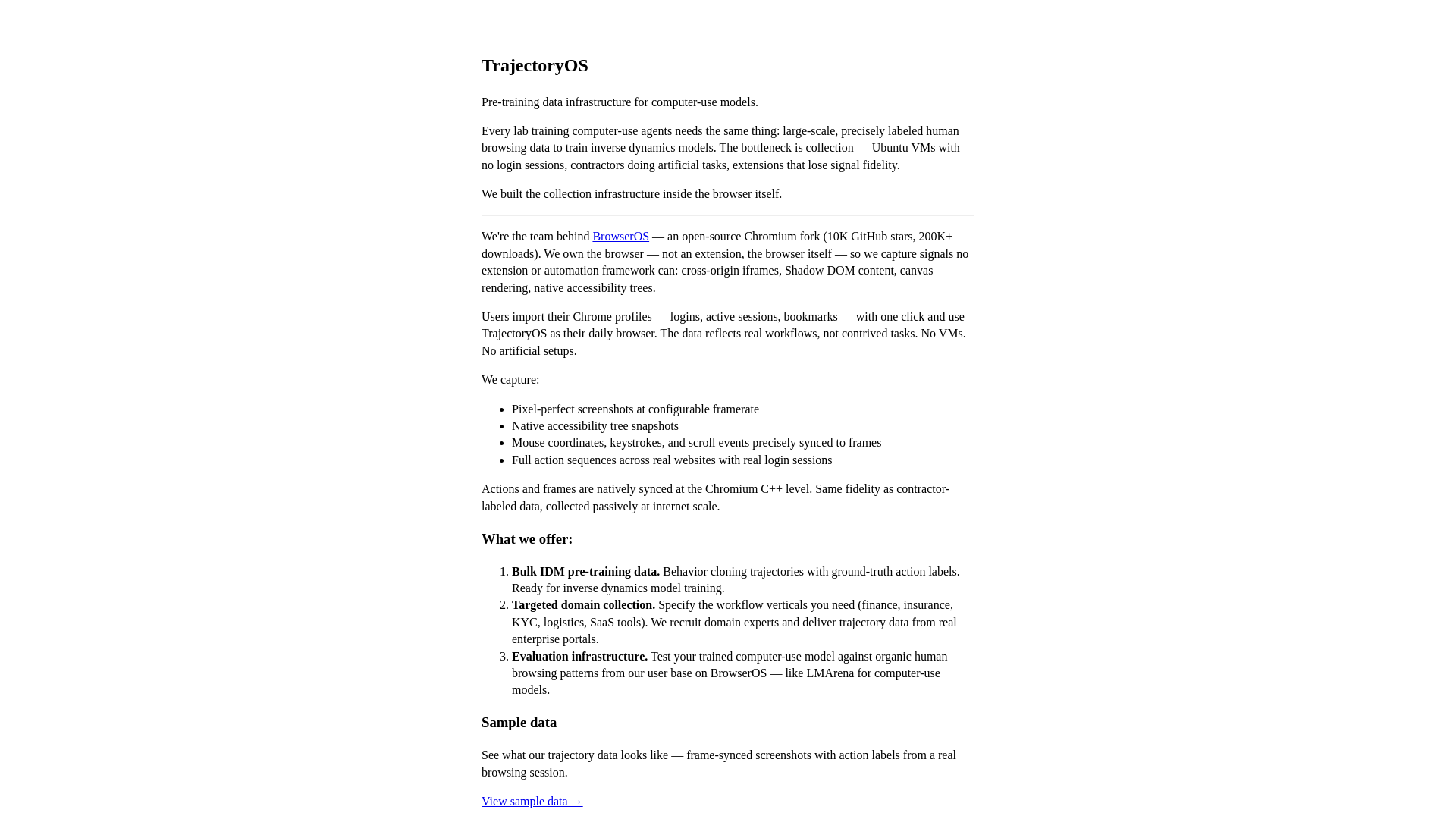 website screenshot of https://trajectoryos.pages.dev/
