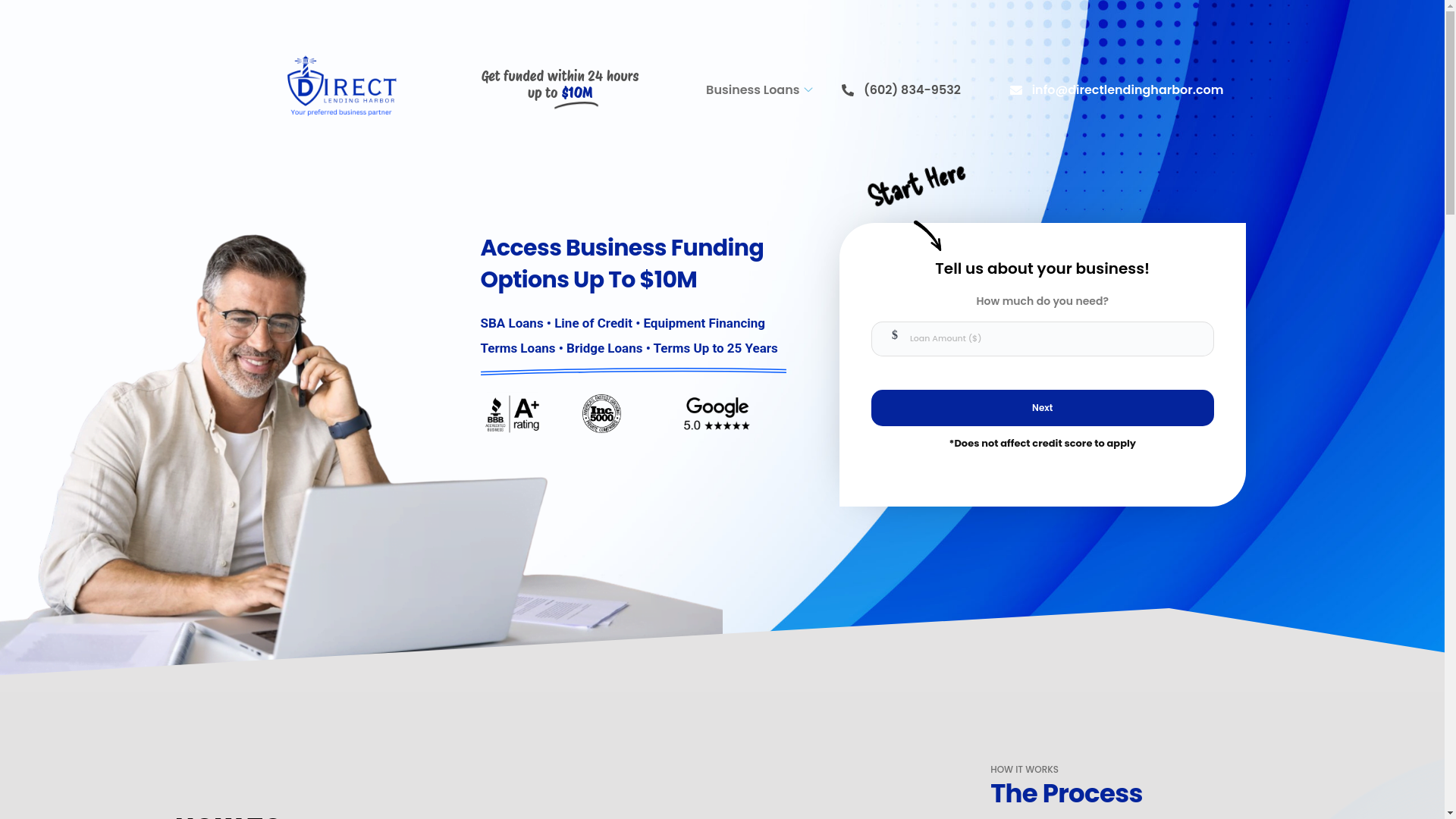 website screenshot of https://directlendingharbor.com/