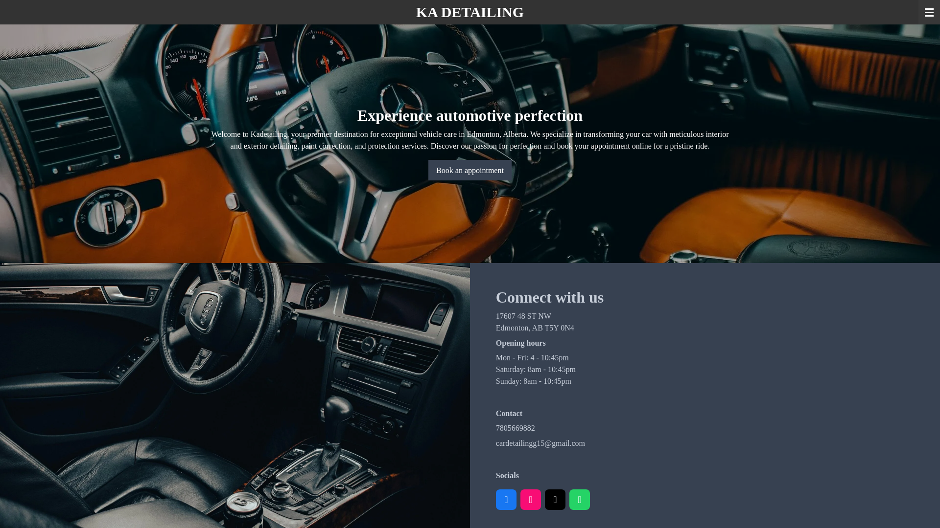 website screenshot of https://kadetail.ca