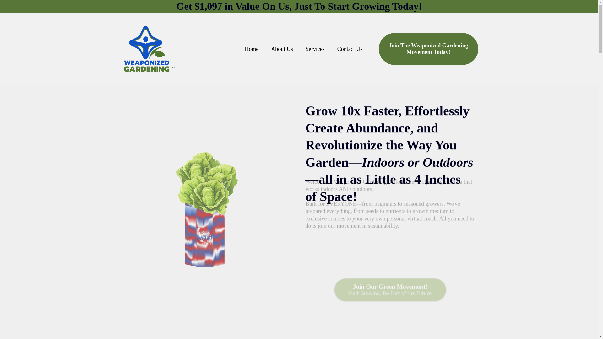 website screenshot of https://weaponizedgardens.com/