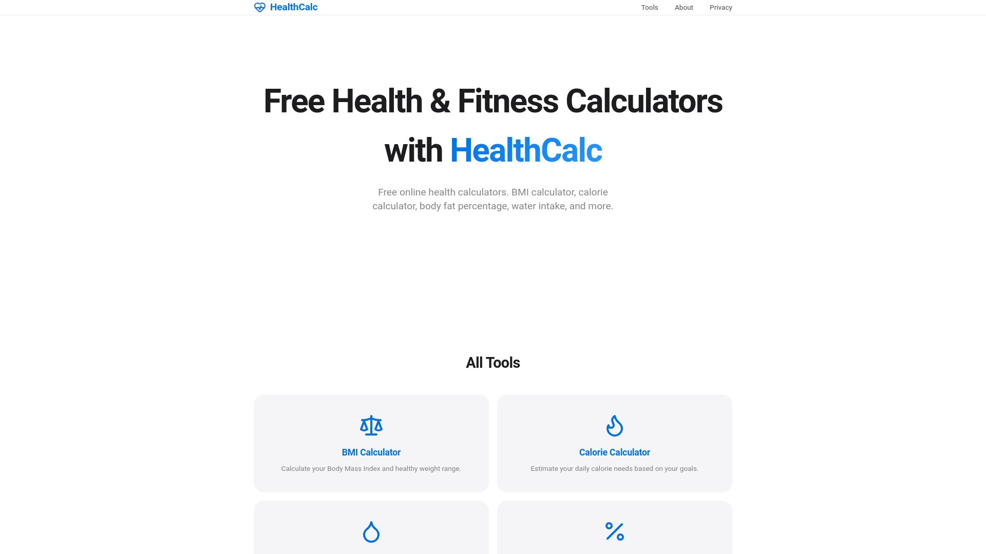 website screenshot of https://healthcalc-7lp-4oo.pages.dev/