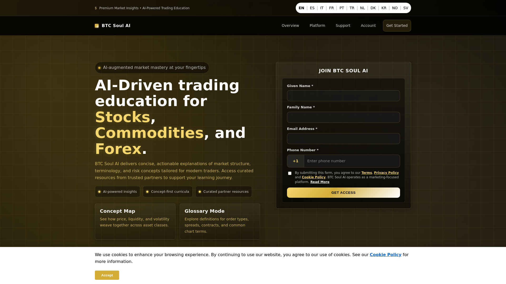 website screenshot of https://btcsoul-ai-platform.com/