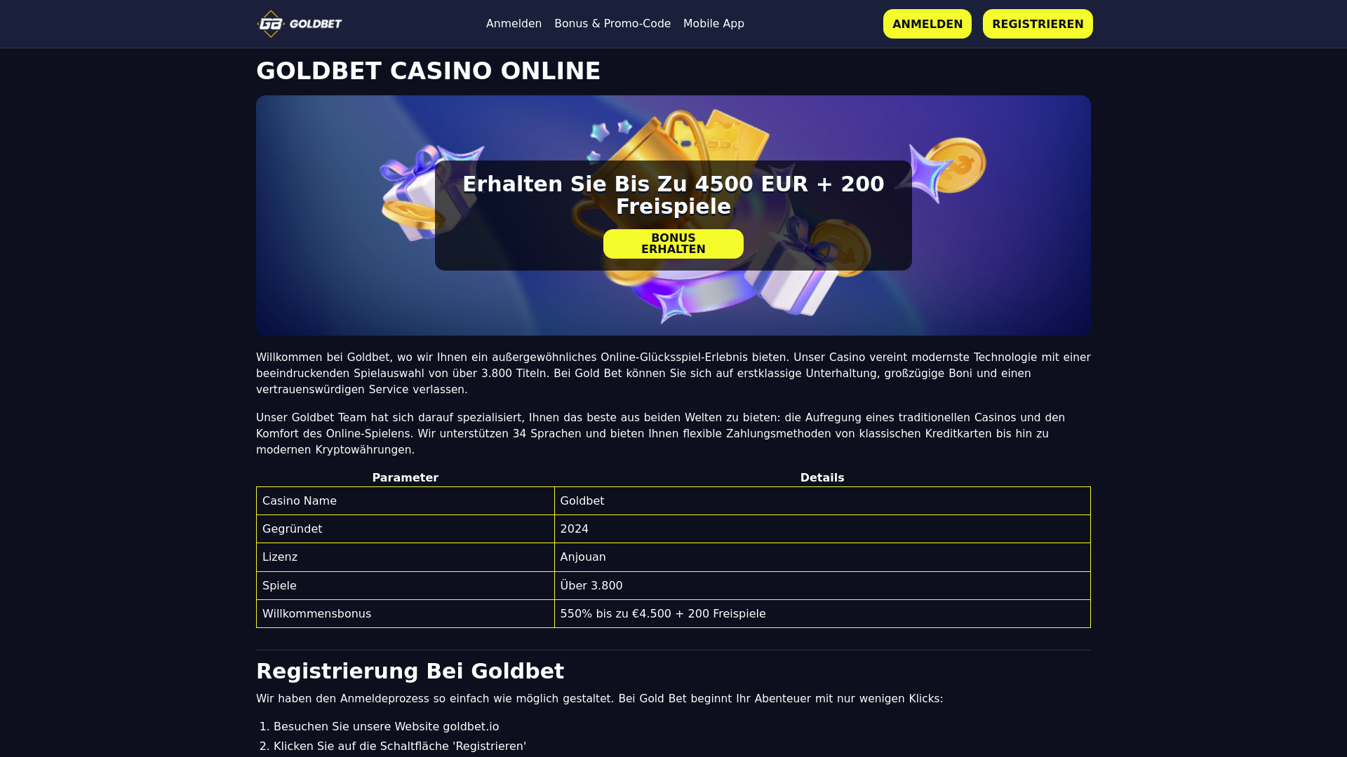 website screenshot of https://goldbets-de.com/