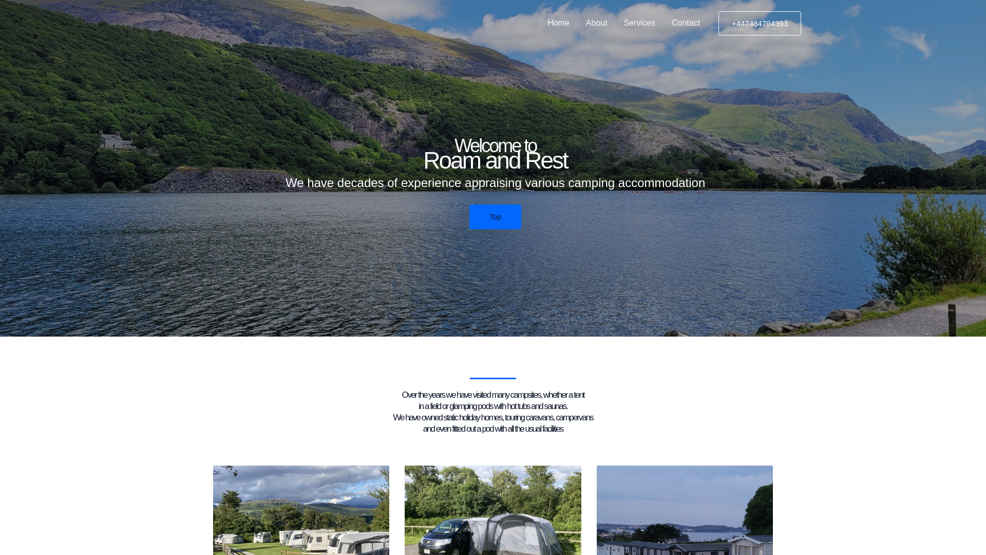 website screenshot of https://roamandrest.uk