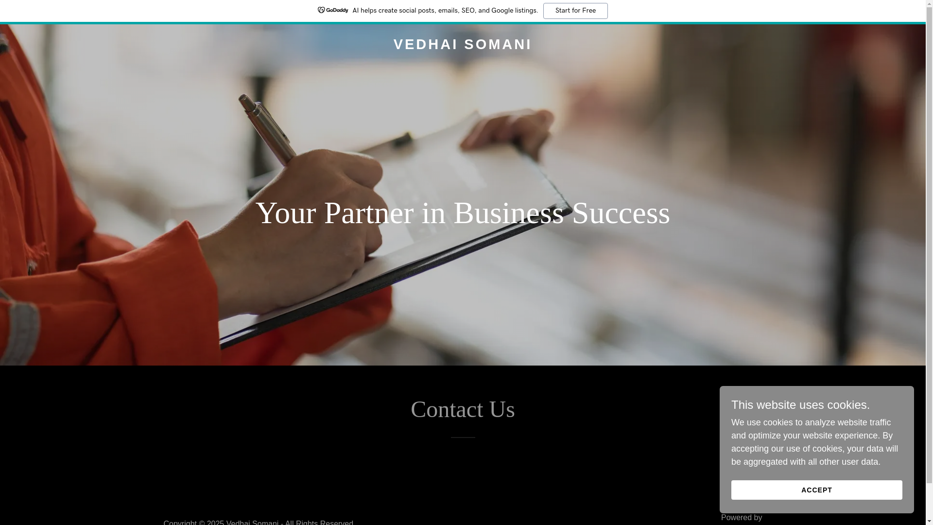 website screenshot of https://vedhaisomani.com/