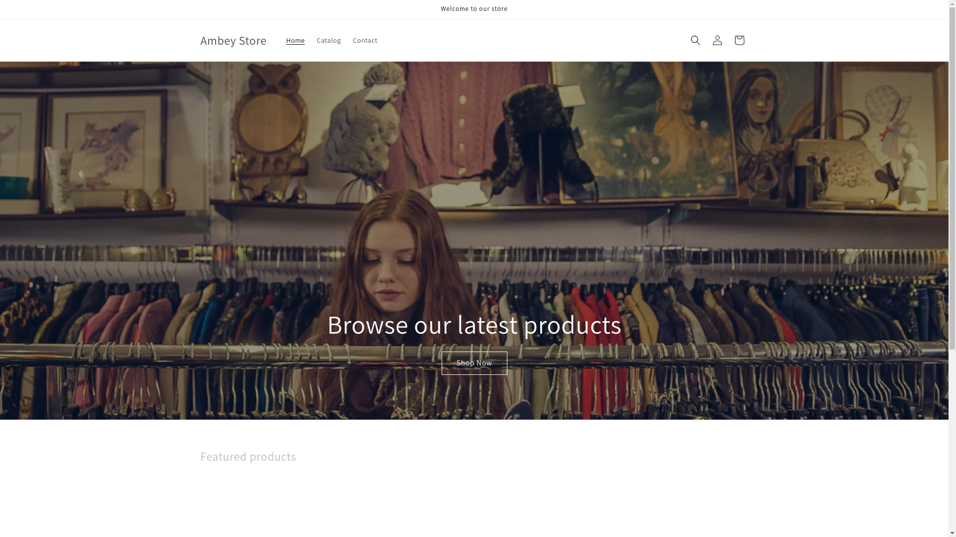 website screenshot of https://ambeystore.com/