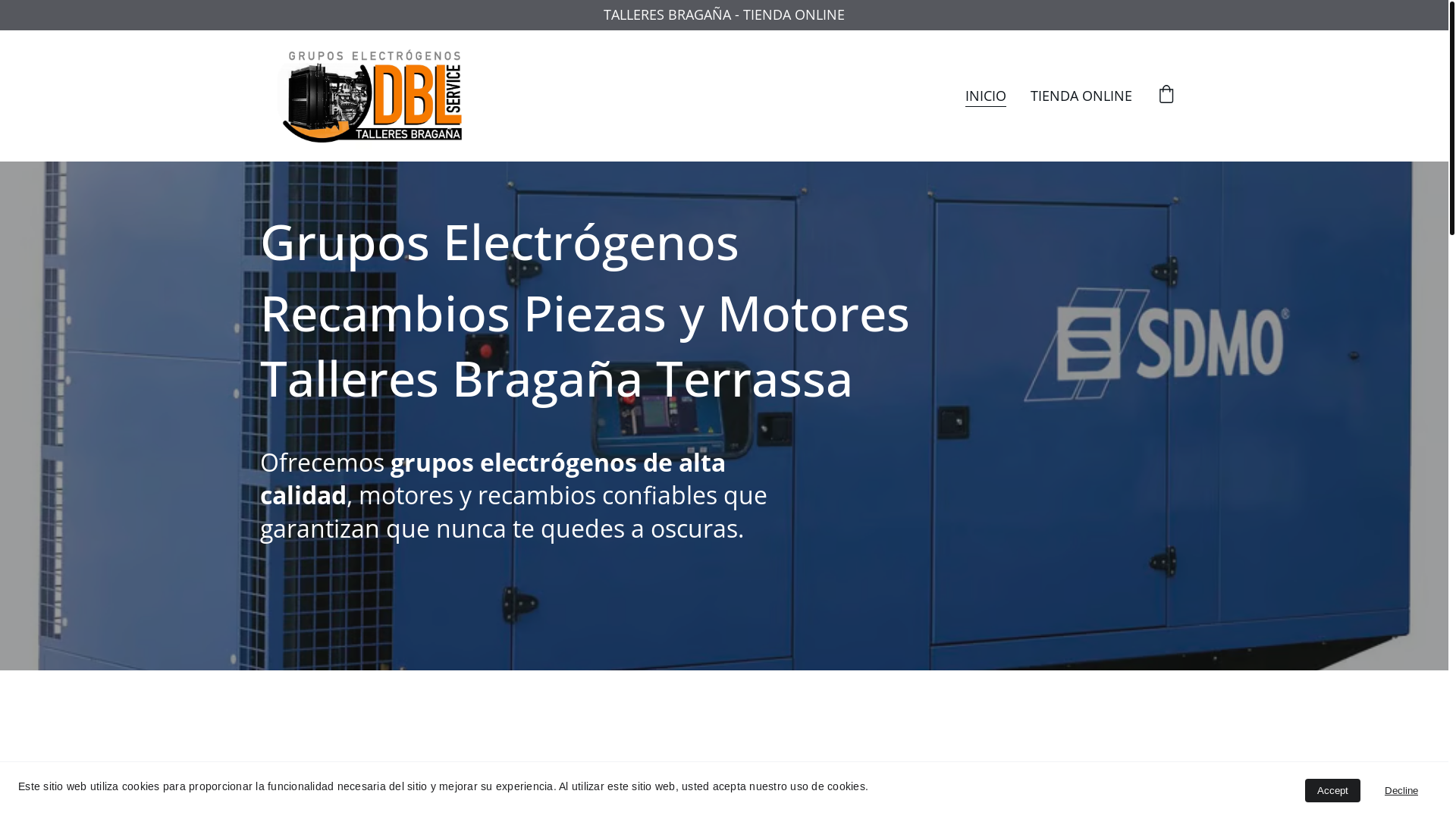 website screenshot of https://tiendatalleresbragana.com/