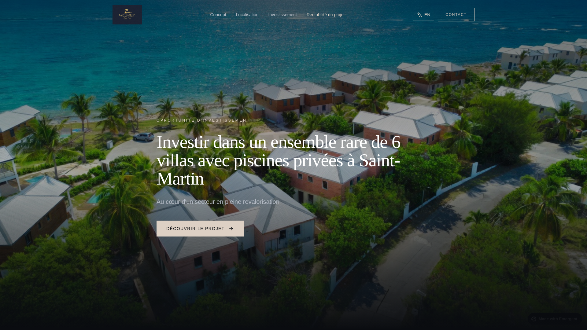 website screenshot of https://saintmartinprivatevillas.fr