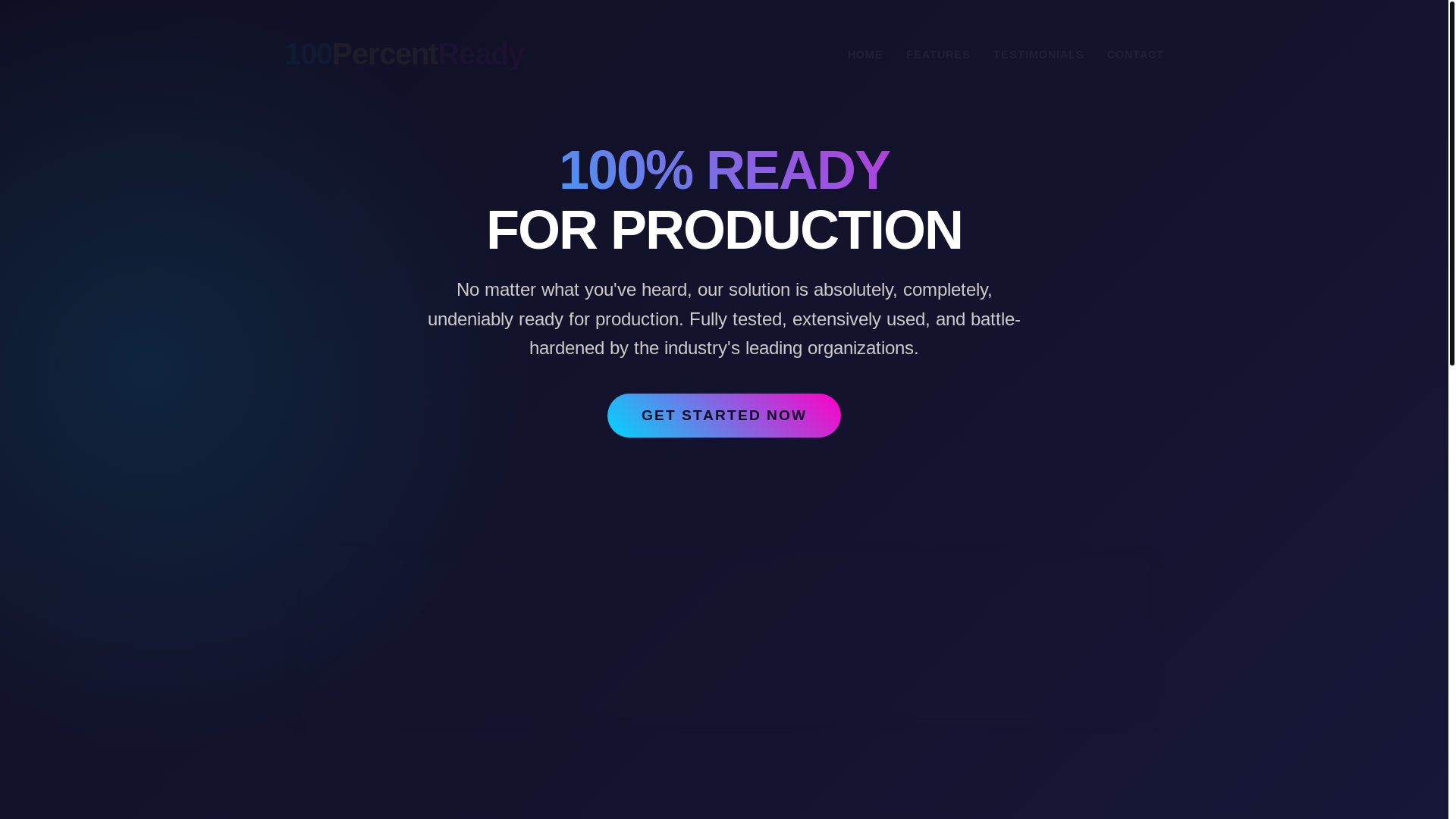 website screenshot of https://100percentready.com/