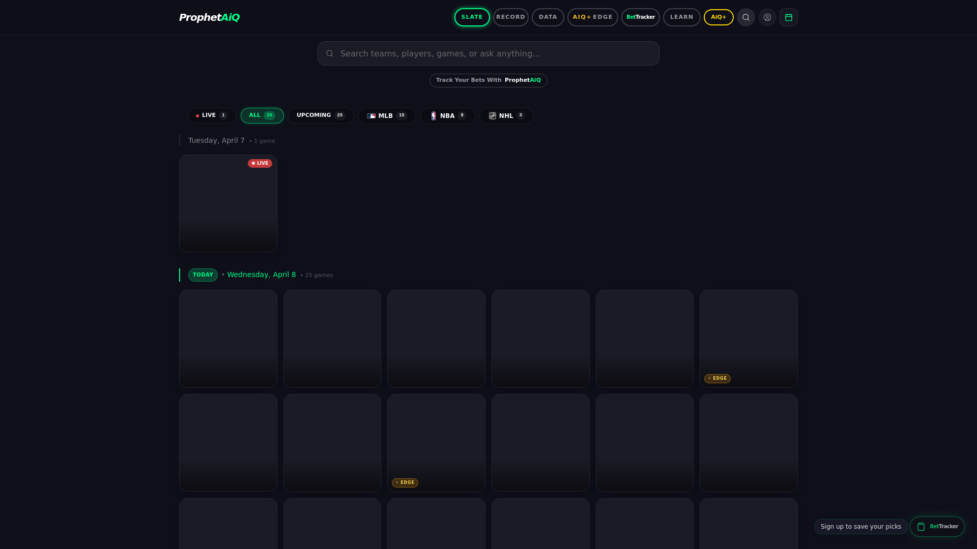website screenshot of https://prophetaiq.com