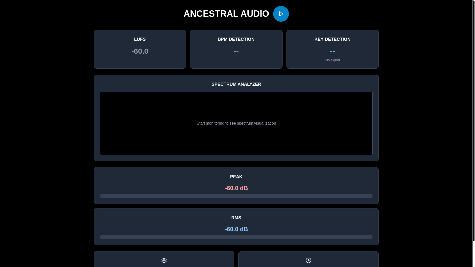 website screenshot of https://freeaudiometer.com/