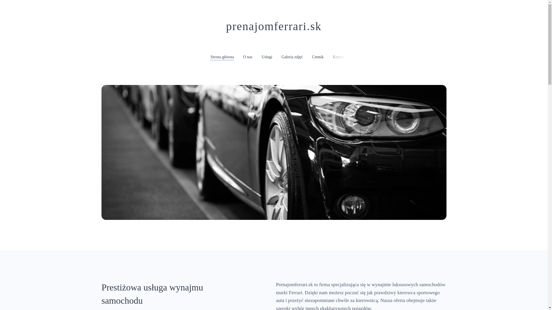 website screenshot of https://prenajomferrari.sk/