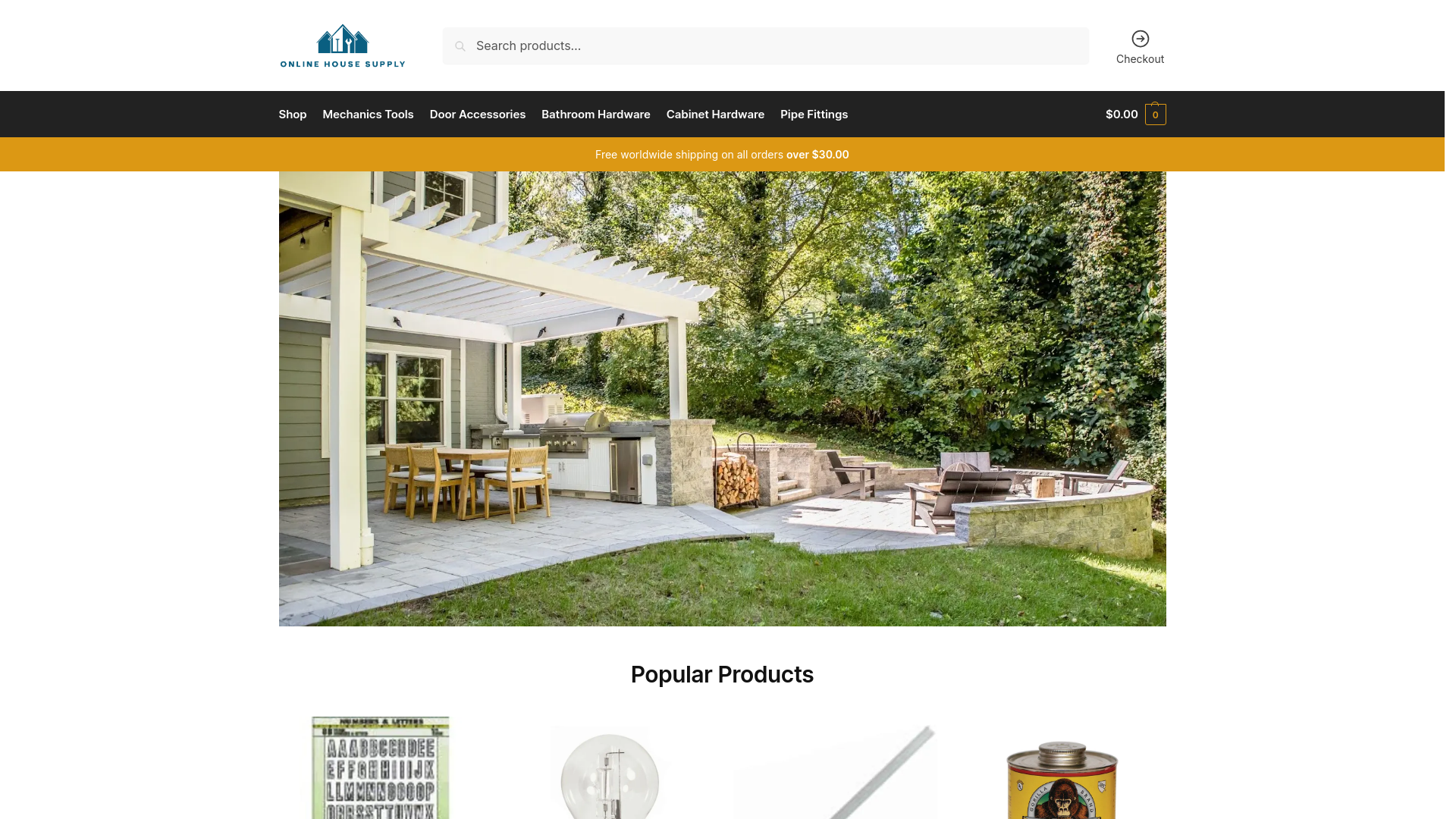 website screenshot of https://onlinehousesupply.com/