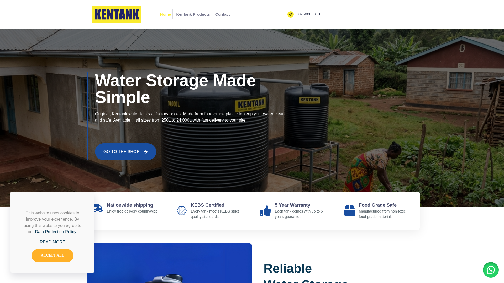 website screenshot of https://kentank-company.com