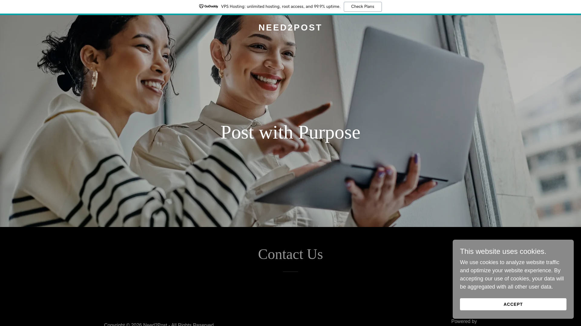 website screenshot of https://need2post.com