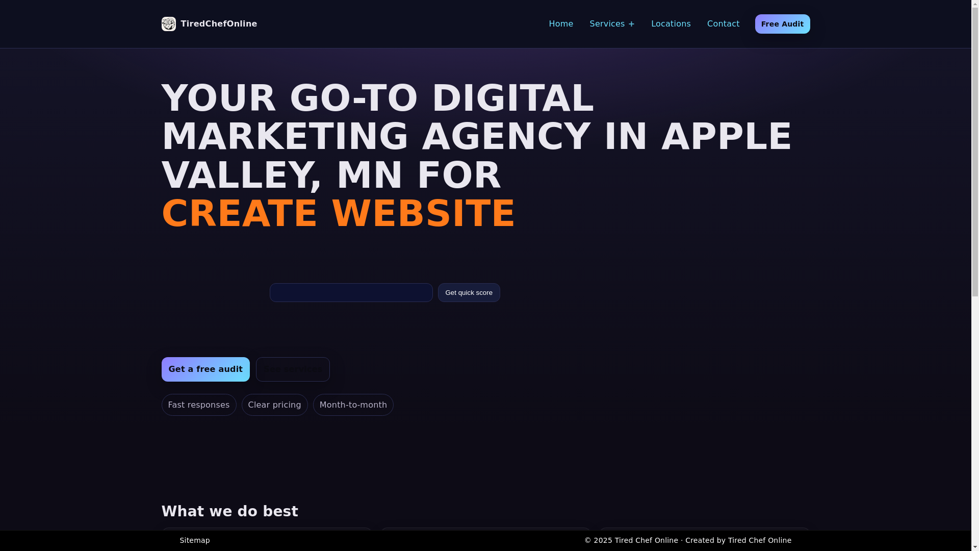 website screenshot of https://tiredchefonline.com/