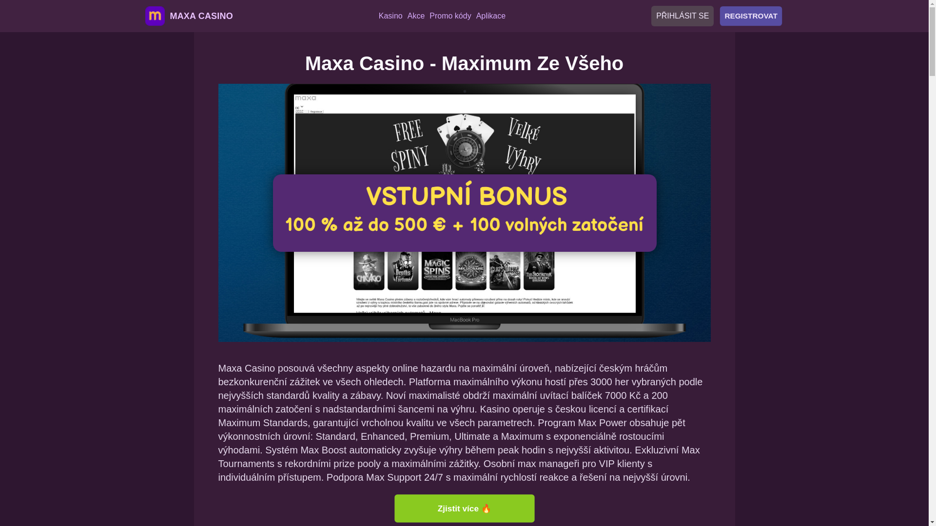 website screenshot of https://maxacasino-cz.pages.dev/