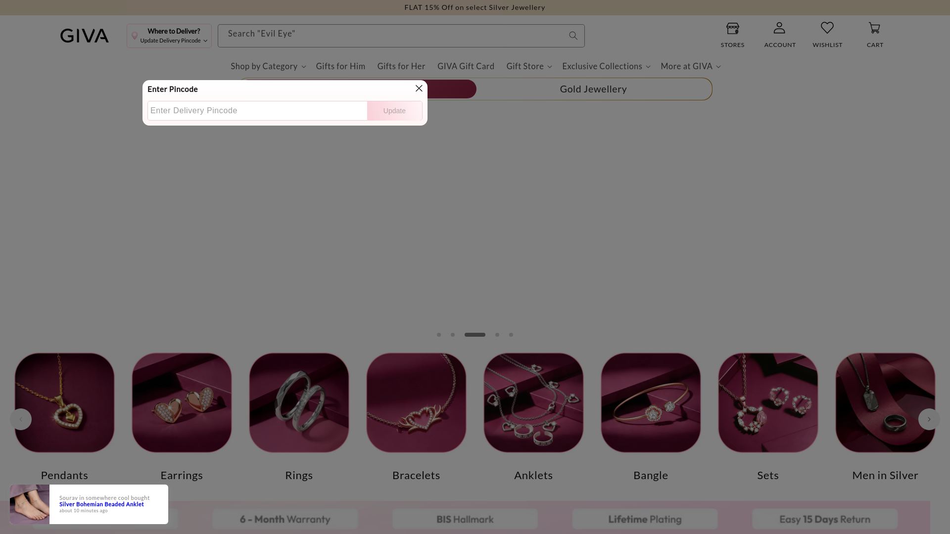 website screenshot of https://www.giva.co