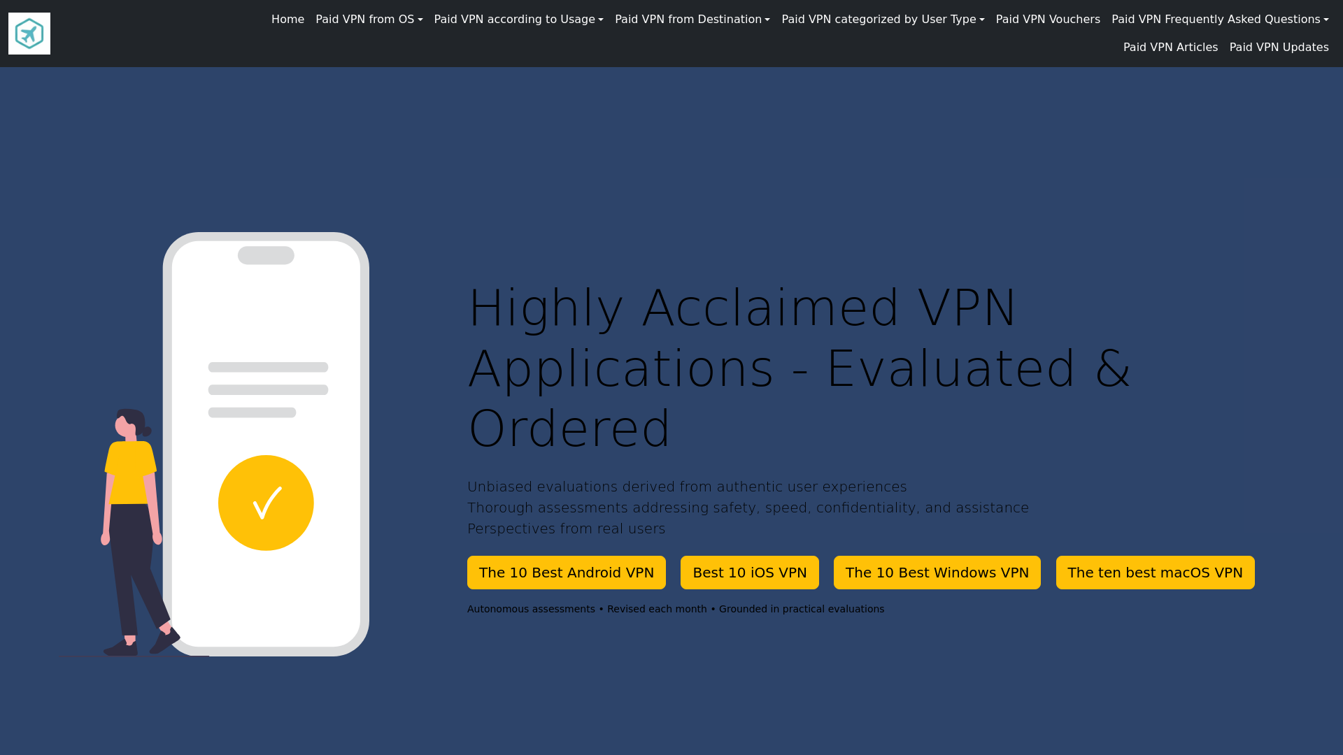 website screenshot of https://mypaidvpnlist.com/