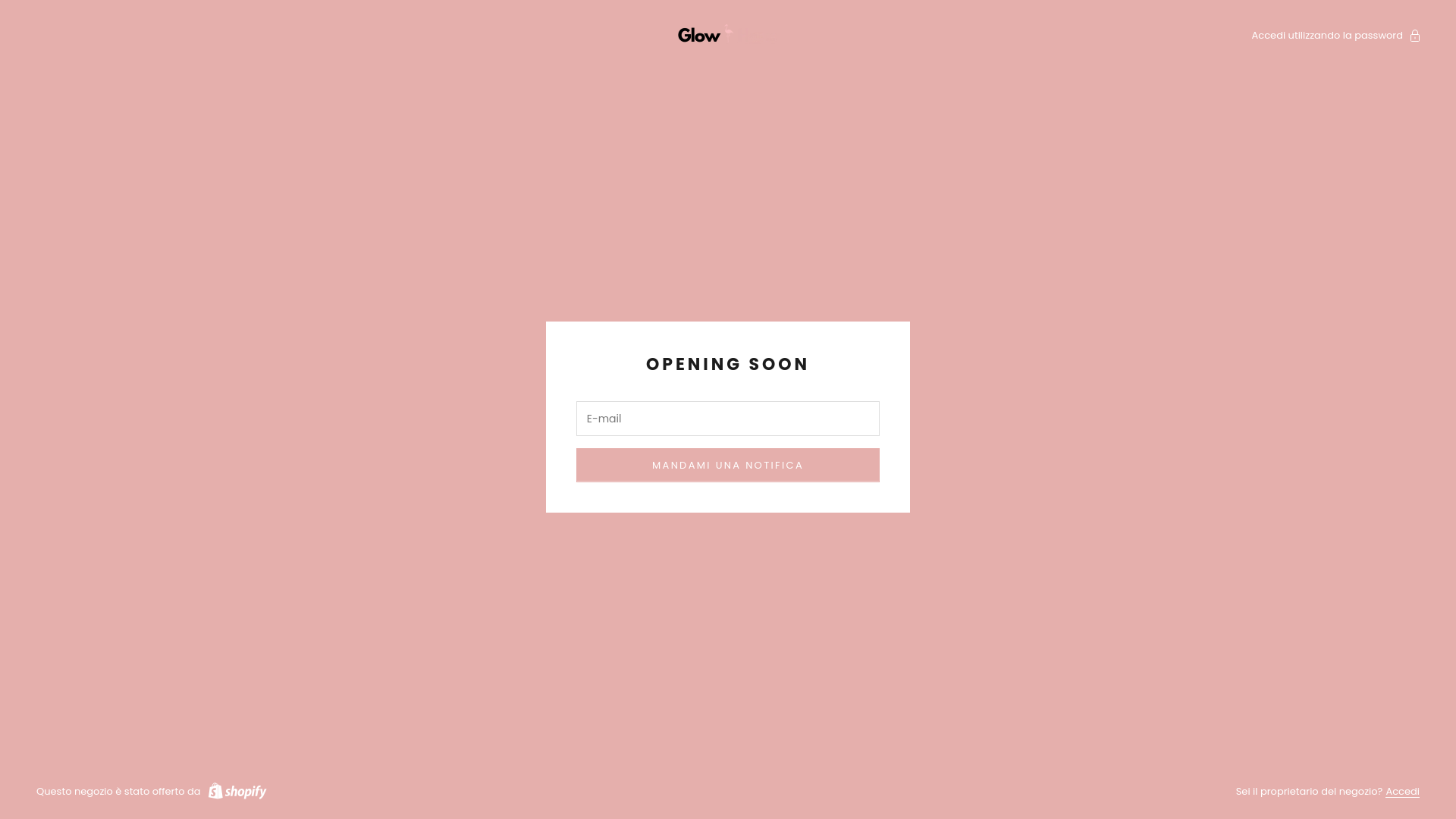 website screenshot of https://glowhaus.it/