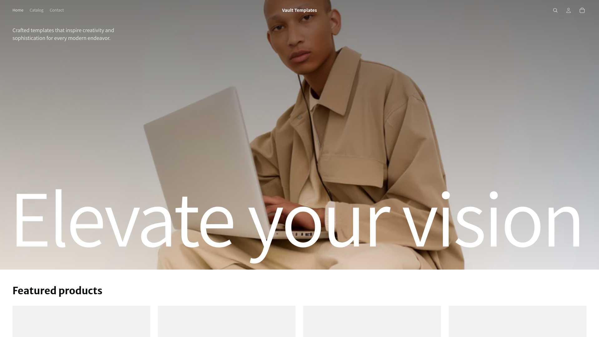 website screenshot of https://vault-template.com/