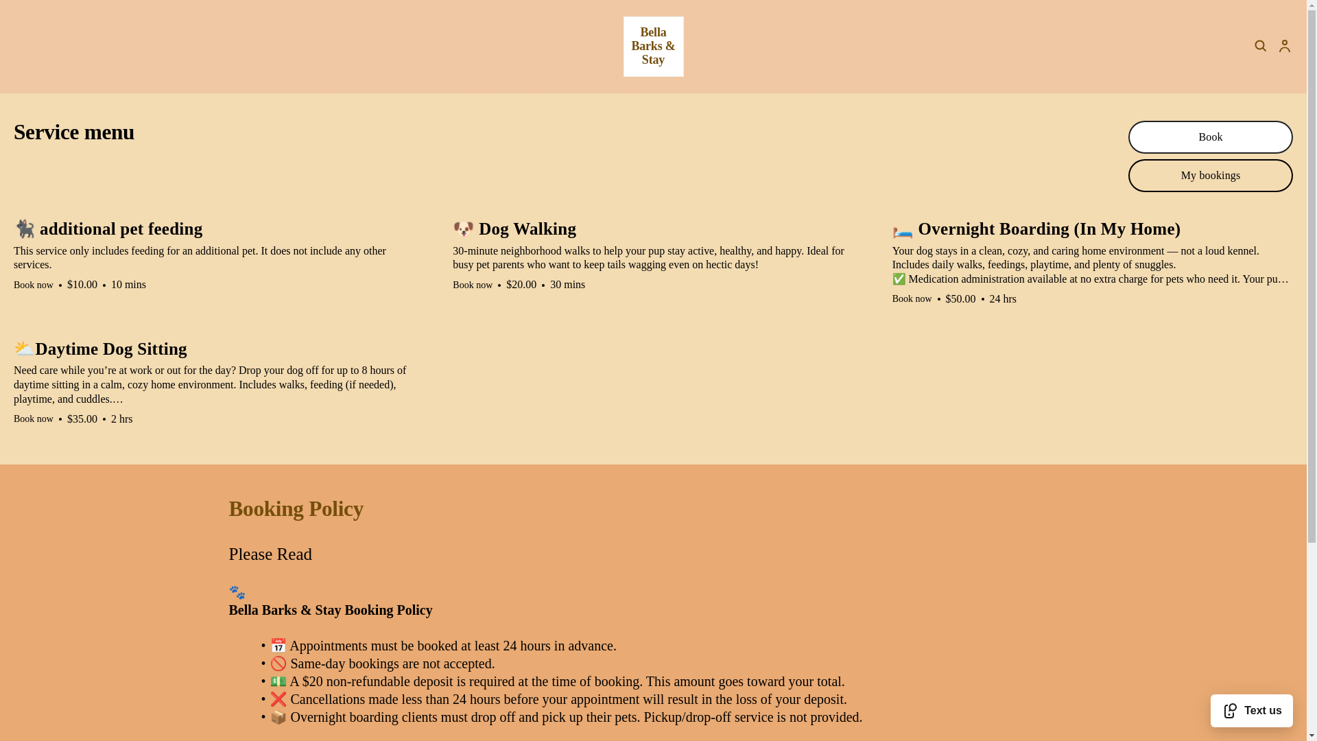 website screenshot of https://bellabarksandstay.com/