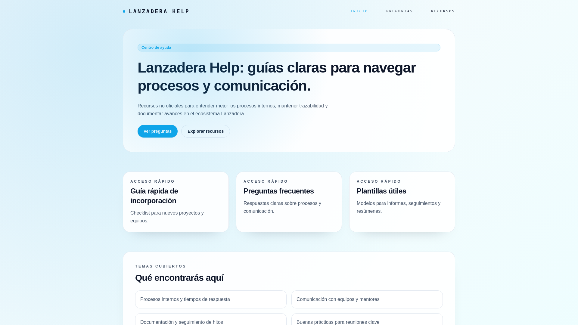 website screenshot of https://lanzadera-help.pages.dev/