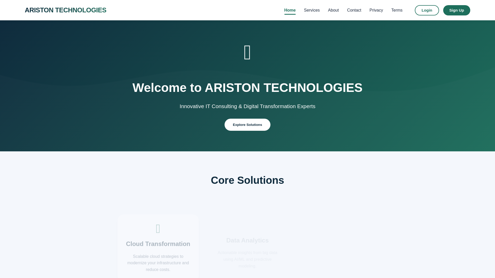 website screenshot of https://aristontechnologies.online