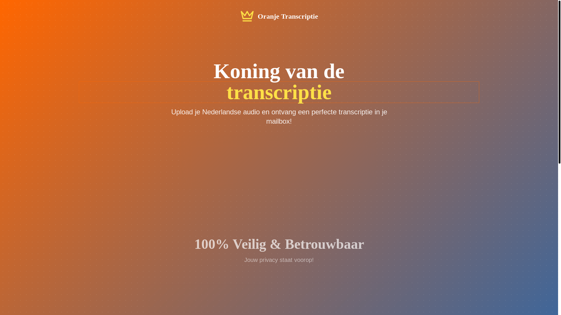 website screenshot of https://oranjetranscriptie.nl/