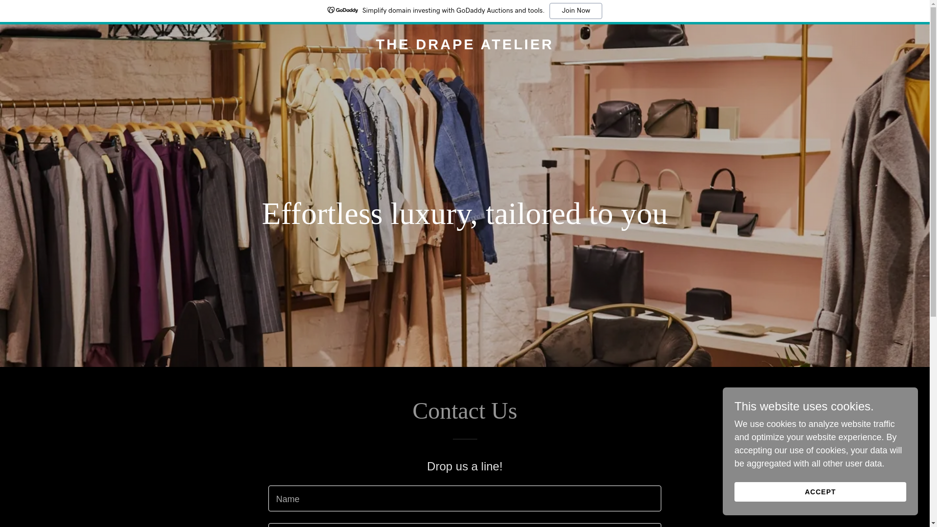 website screenshot of https://thedrapeatelier.net/