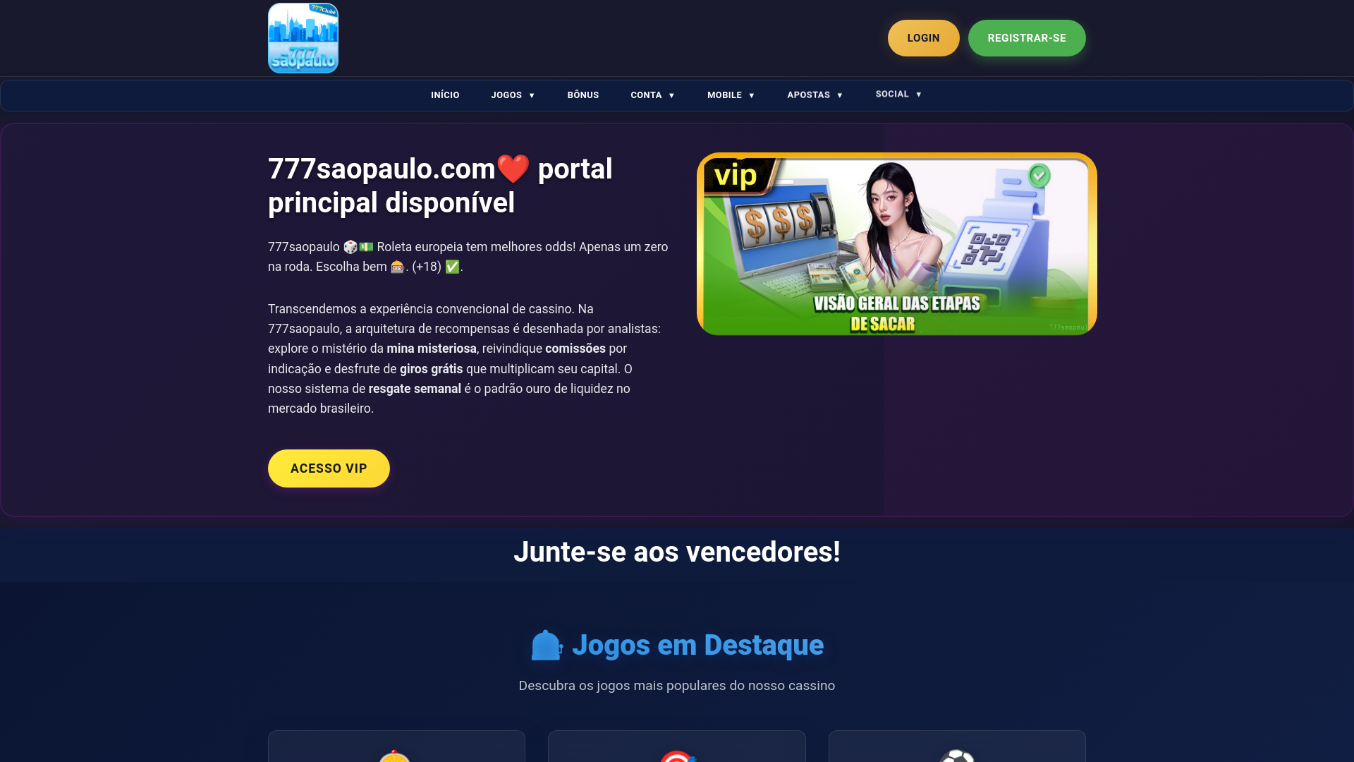 website screenshot of https://777saopauloapk.com/