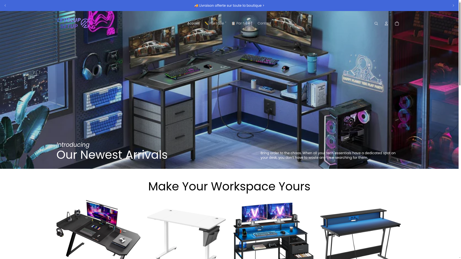website screenshot of https://levelupsetup.fr/