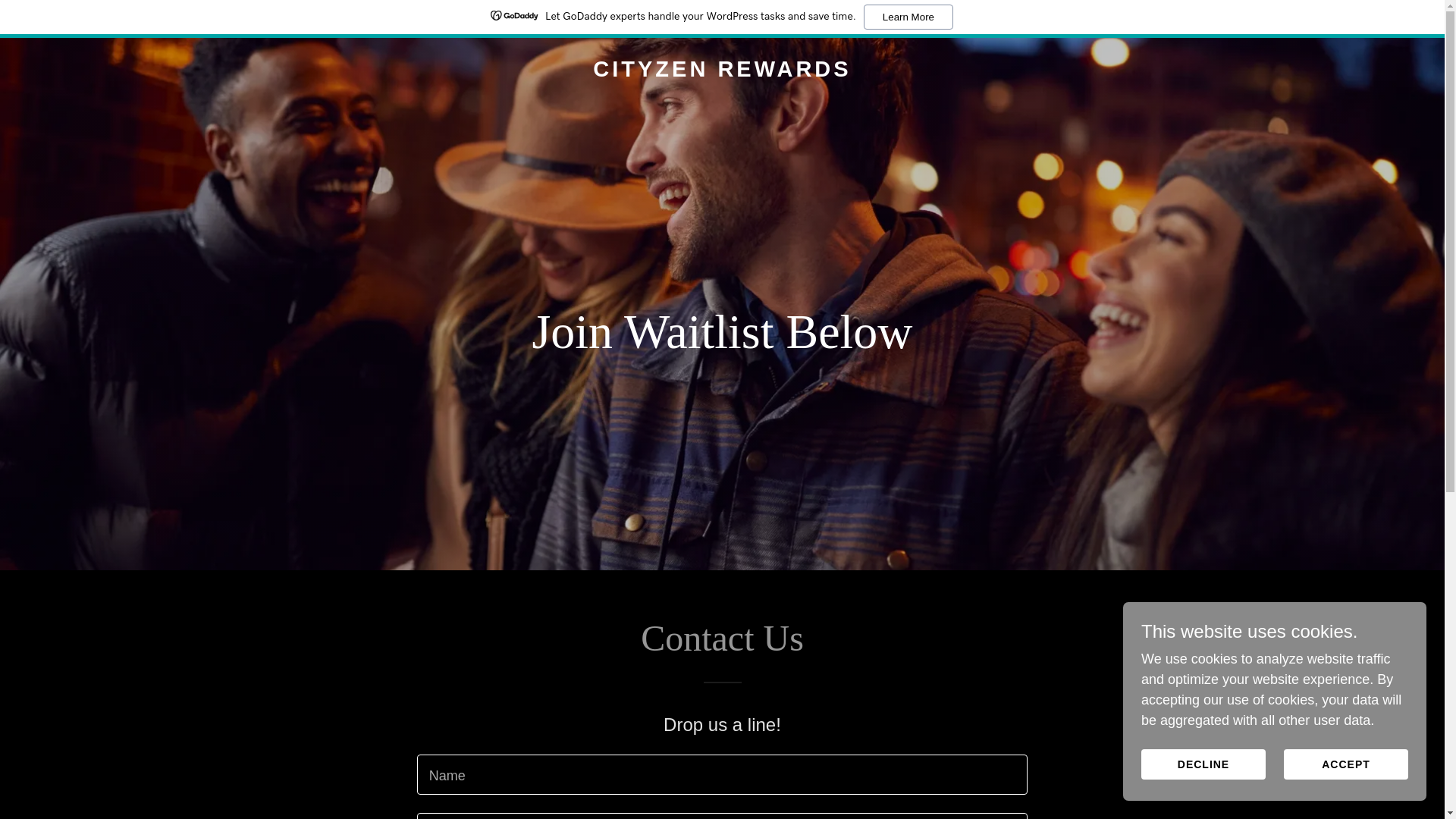 website screenshot of https://cityzenrewards.app/