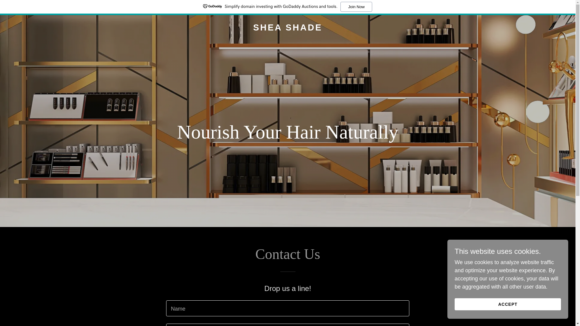 website screenshot of https://sheashade.com/