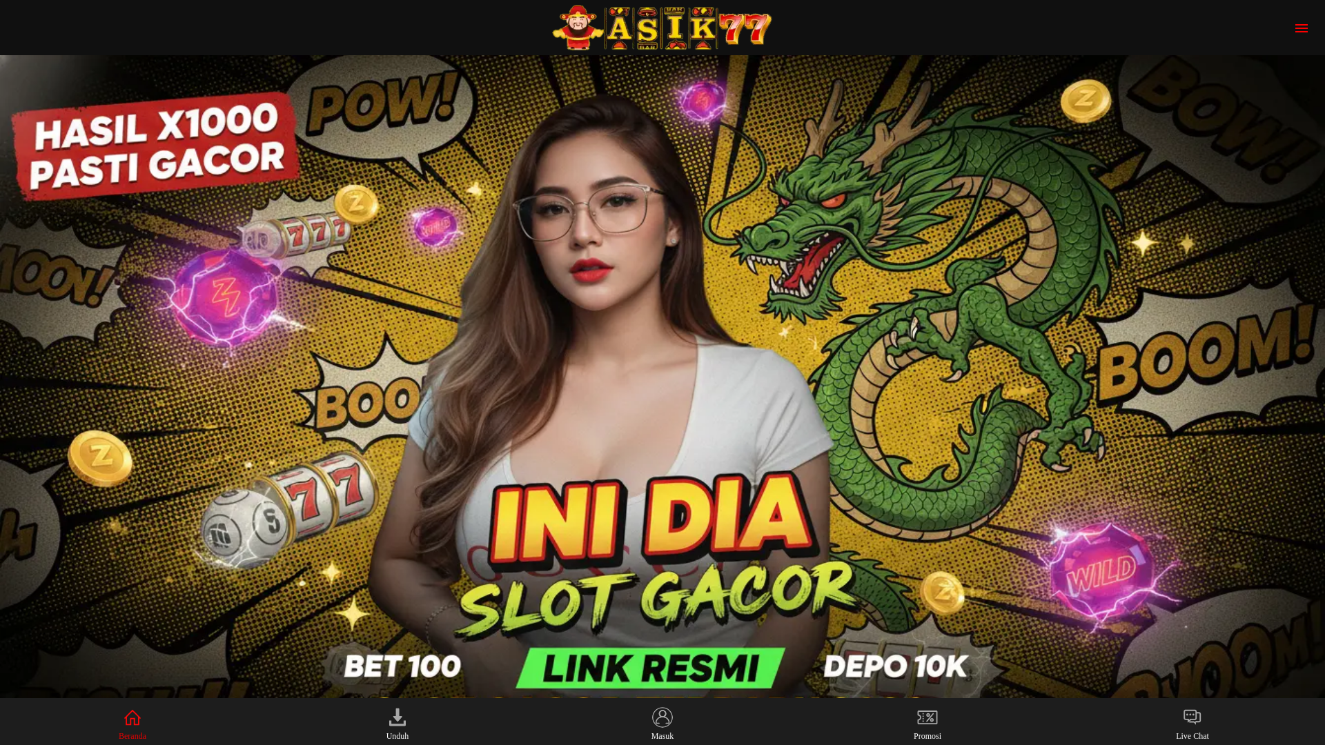 website screenshot of https://gacor-comeback-asik77.pages.dev/