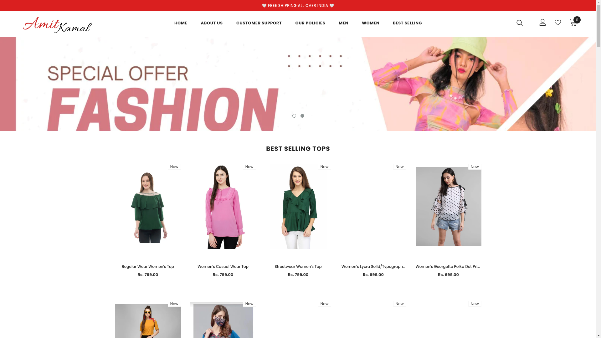 website screenshot of https://amitkamal.shop/