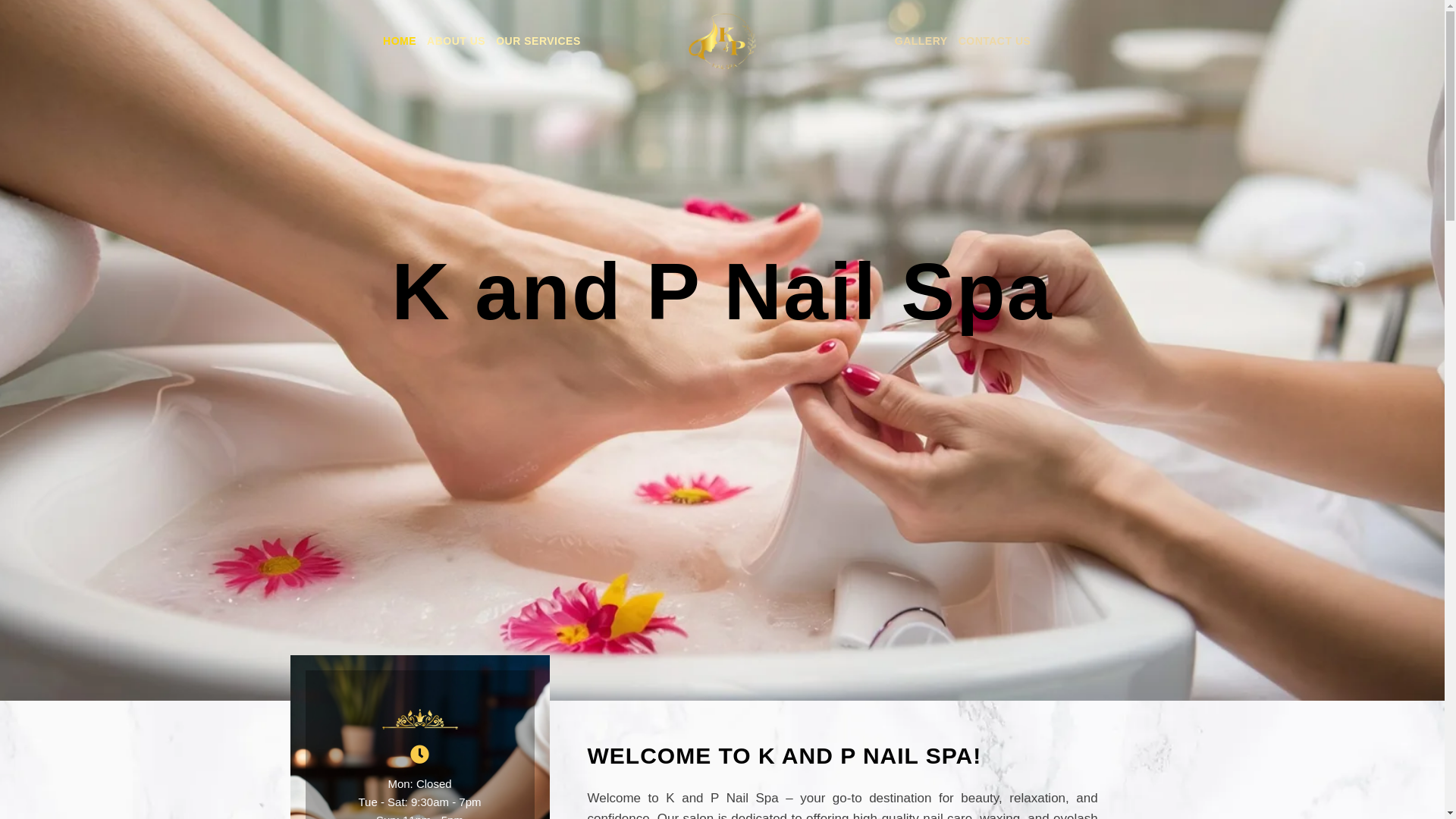 website screenshot of https://kandpnailspa.com/