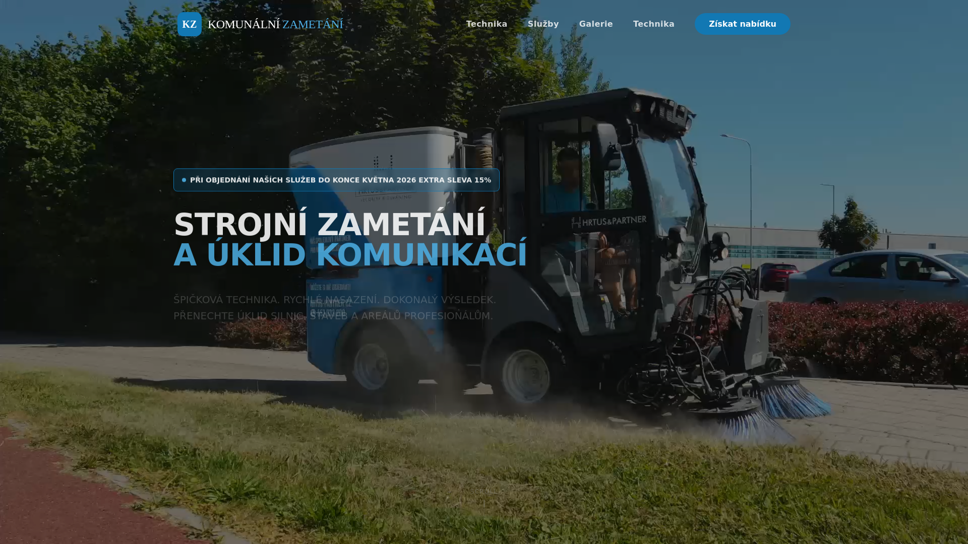 website screenshot of https://komunalnizametani.cz