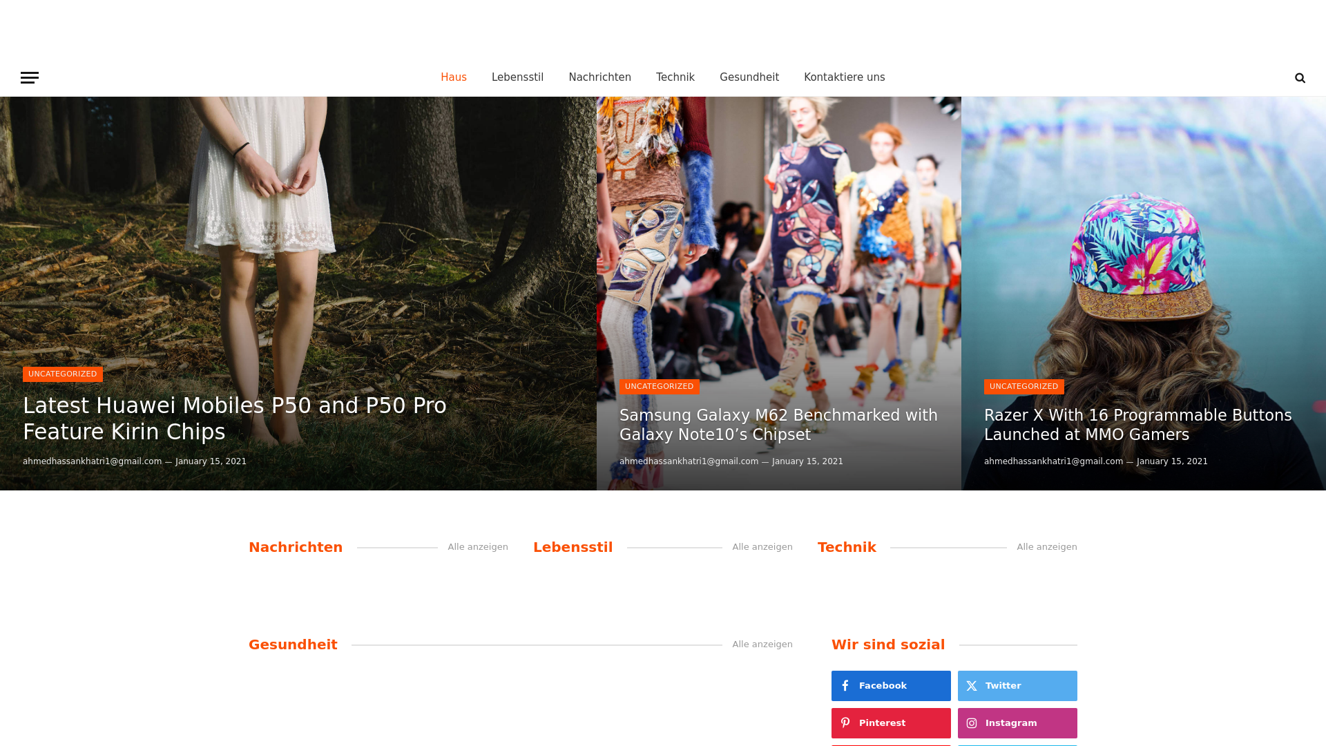website screenshot of https://inspiretime.de