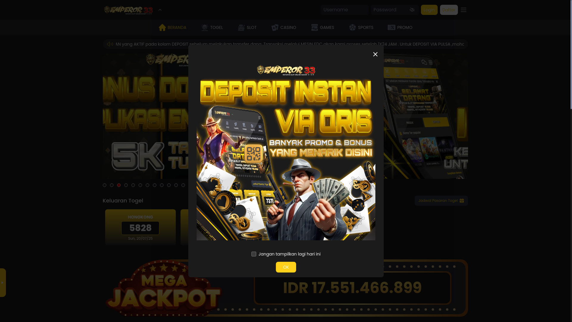 website screenshot of https://bosemperor.lol/