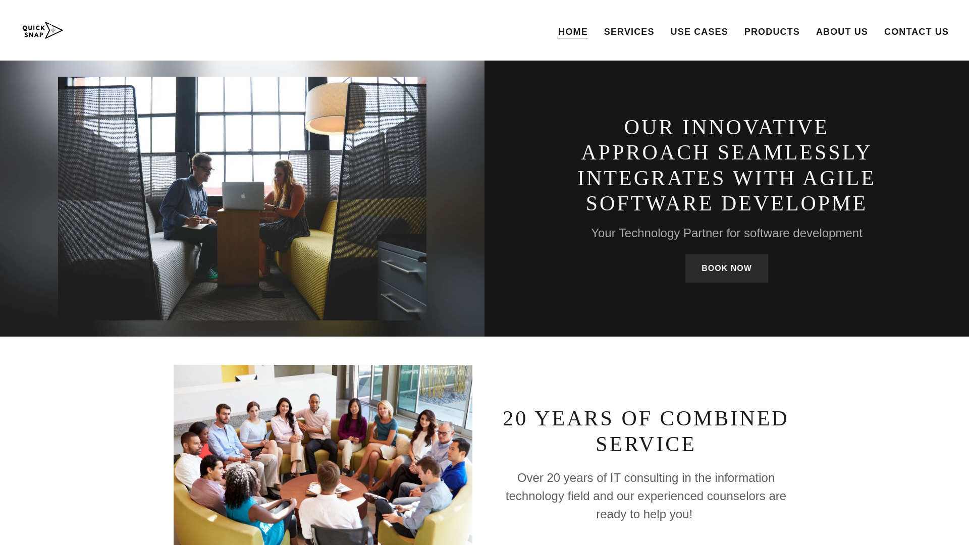website screenshot of https://meetquicksnap.com/
