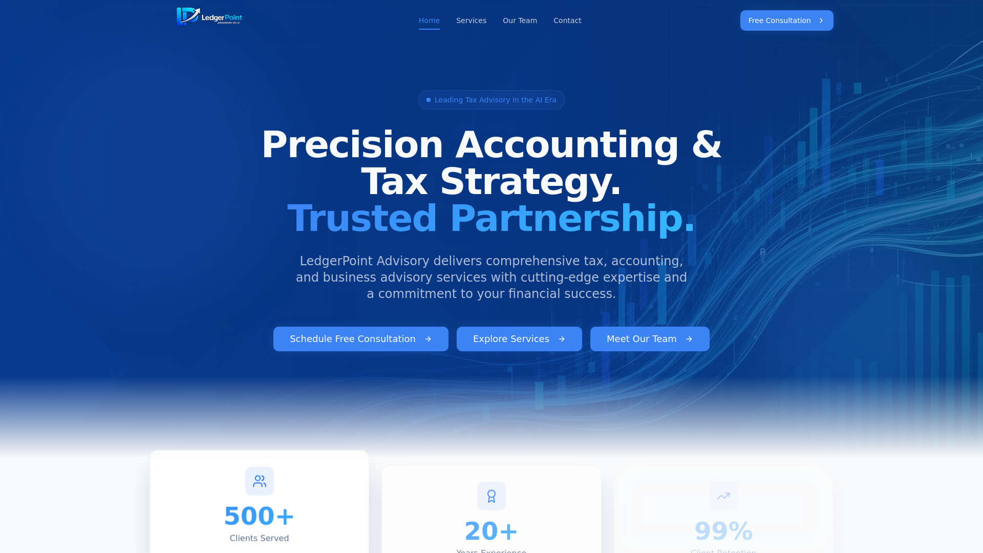 website screenshot of https://ledgerpointadvisory.com/