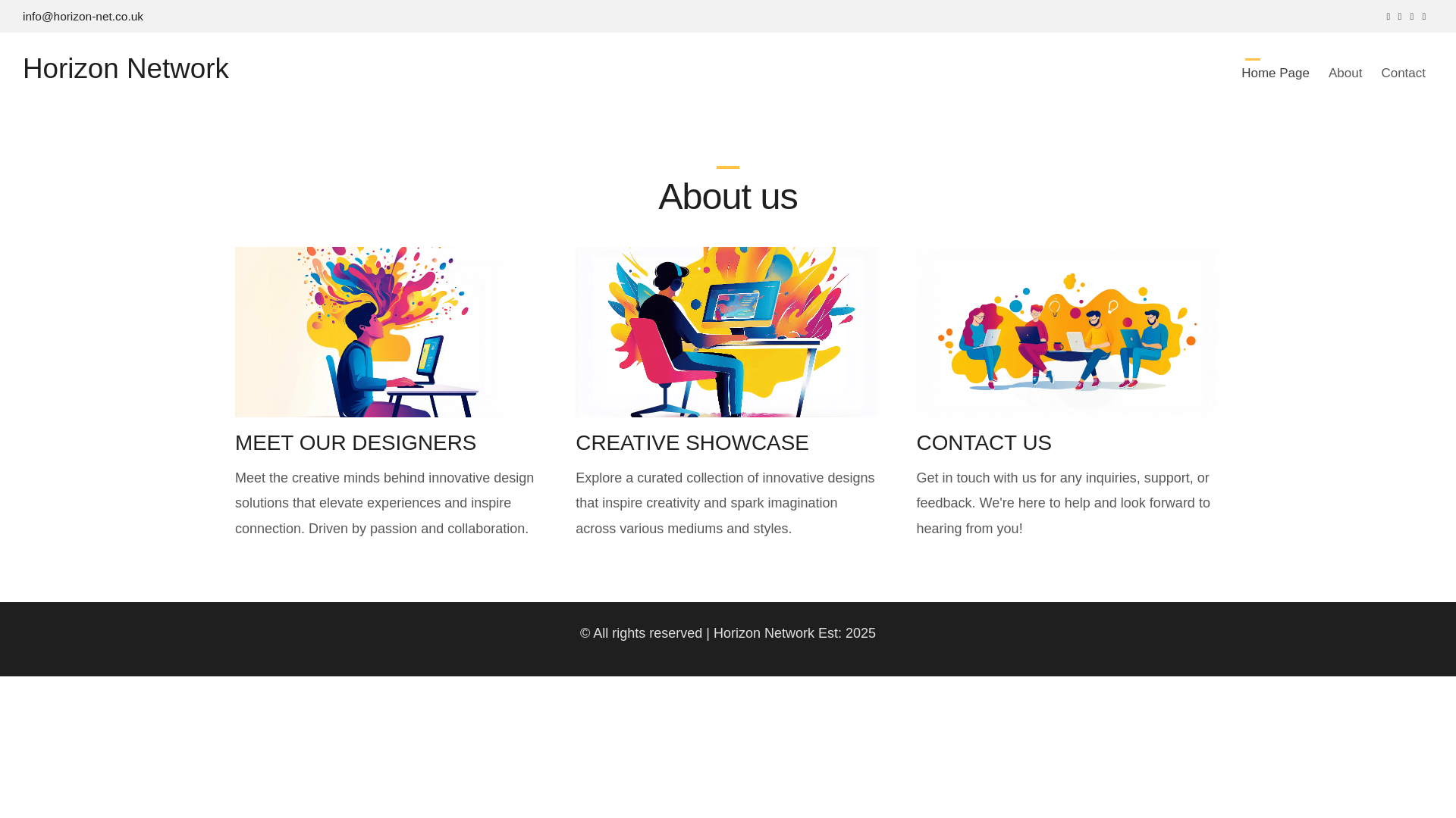 website screenshot of https://horizon-net.co.uk