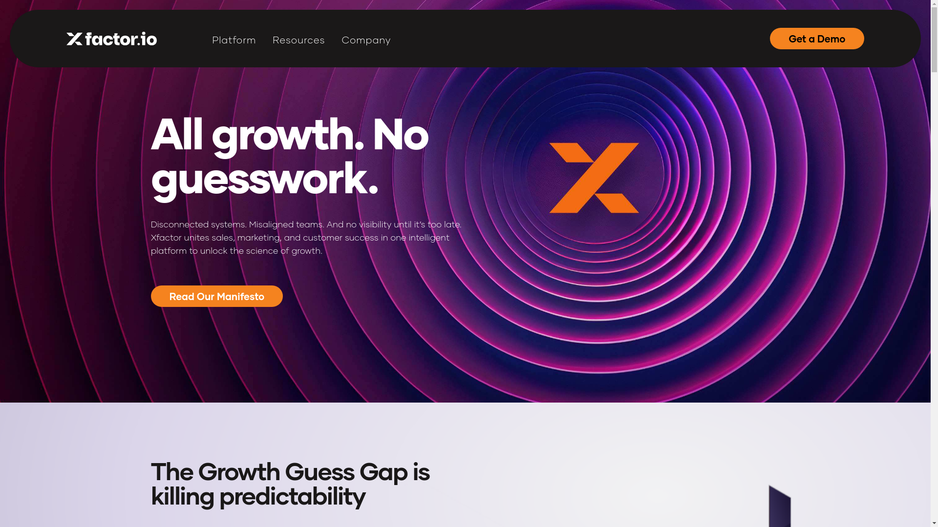 website screenshot of http://Xfactor.io