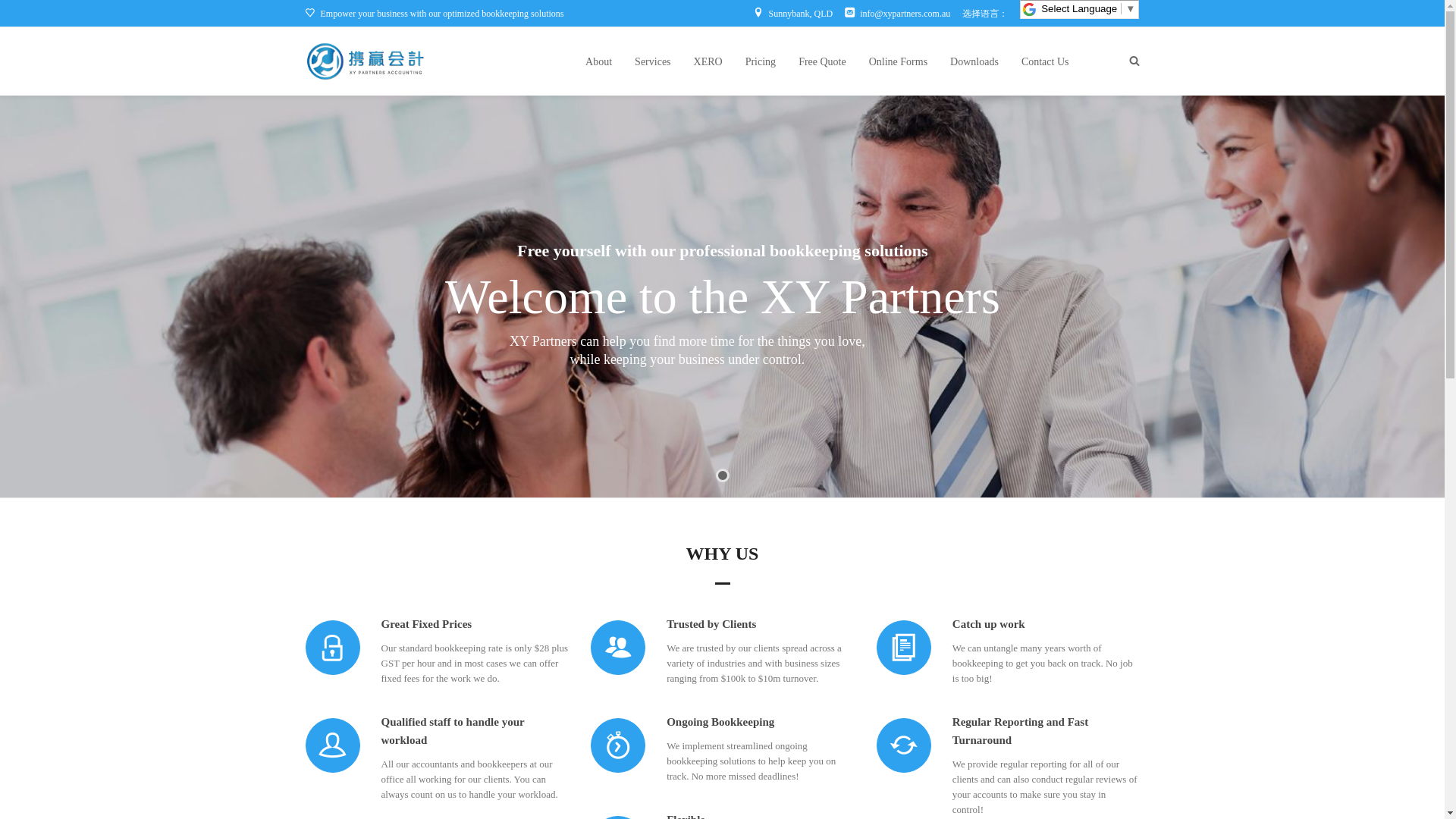 website screenshot of https://xypartners.com.au/